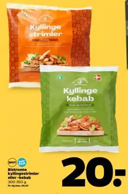 Netto Bistronne kyllingestrimler eller -kebab tilbud
