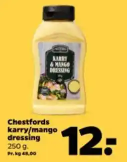 Netto Chestfords karry/mango dressing tilbud