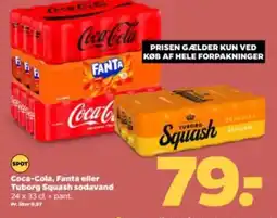 Netto Coca-Cola, Fanta eller Tuborg Squash sodavand tilbud