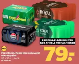 Netto FAXE KONDI,PEPSI Max sodavand eller Royal ol tilbud