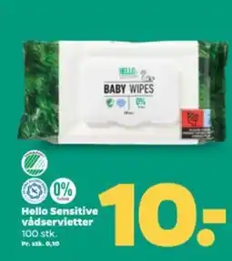 Netto HELLO Sensitive vådservietter tilbud