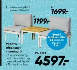 Bilka Pesaro altansæt - sandgrå tilbud