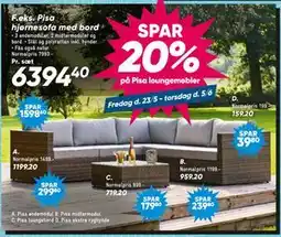 Bilka Pisa hjørnesofa med bord tilbud