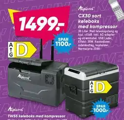 Bilka CX30 sort køleboks med kompressor tilbud