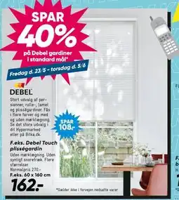 Bilka Debel Touch plisségardin tilbud
