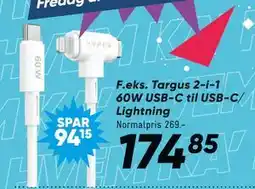 Targus 2-i-1 60W USB-C til USB-C/ Lightning