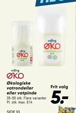 Bilka Økologiske vatrondeller eller vatpinde tilbud