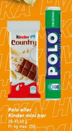 Bilka Polo eller Kinder mini bar tilbud