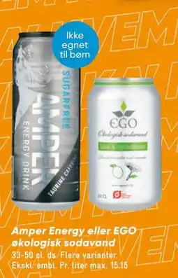 Bilka Amper Energy eller EGO økologisk sodavand tilbud
