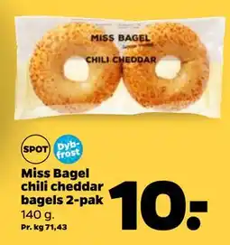 Netto Miss Bagel chili cheddar bagels 2-pak tilbud