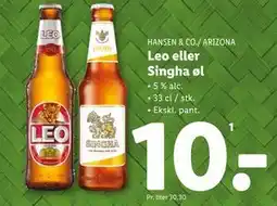 Lidl Leo eller Singha øl tilbud