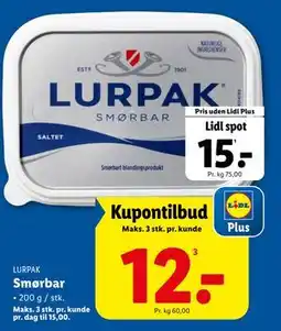 Lidl Smørbar tilbud