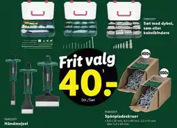 Lidl Håndmejsel, Spånpladeskruer, Sæt med dybel, søm eller kabelbindere tilbud