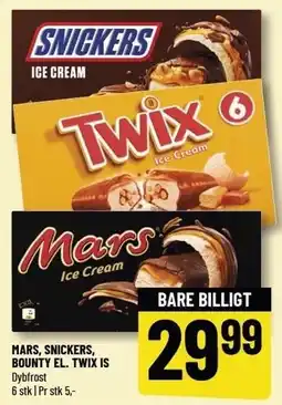 Løvbjerg MARS, SNICKERS, BOUNTY EL. TWIX IS tilbud