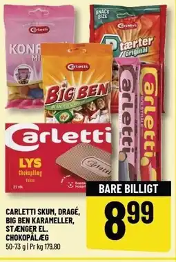 Løvbjerg CARLETTI SKUM, DRAGÉ, BIG BEN KARAMELLER, STÆNGER EL. CHOKOPÅLÆG tilbud