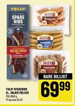 Løvbjerg TULIP SPARERIBS EL. HØJER PØLSER tilbud