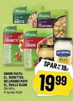 Løvbjerg KNORR PASTA- EL. RISRETTER, HELLMANNS MAYO EL. MAILLE DIJON tilbud