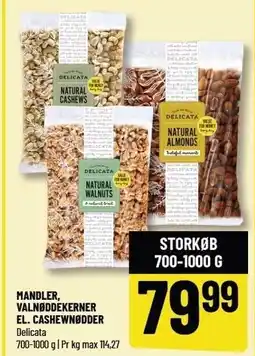 Løvbjerg MANDLER, VALNØDDEKERNER EL. CASHEWNØDDER tilbud