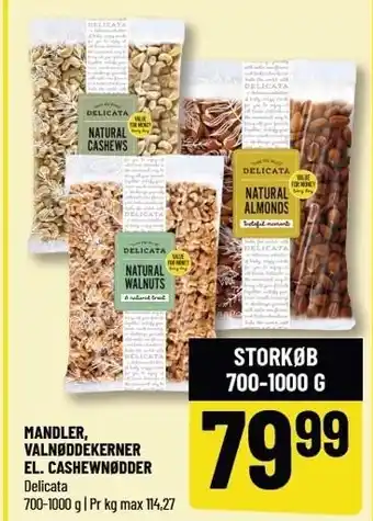 Løvbjerg MANDLER, VALNØDDEKERNER EL. CASHEWNØDDER tilbud