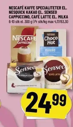 Løvbjerg NESCAFÉ KAFFE SPECIALITETER EL. NESQUICK KAKAO EL. SENSEO CAPPUCCINO, CAFÉ LATTE EL. MILKA tilbud