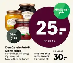 SPAR Den Gamle Fabrik Marmelade tilbud