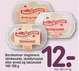REMA 1000 Bornholmer slagterens skinkesalat, skaldyrssalat eller ørred og laksesalat 140-150 g tilbud