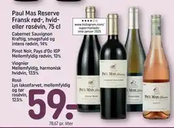 REMA 1000 Paul Mas Reserve Fransk rød-, hvid- eller rosévin, 75 cl tilbud