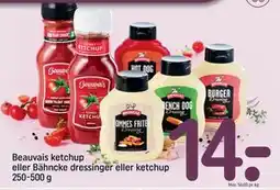 Beauvais ketchup eller Bähncke dressinger eller ketchup 250-500 g