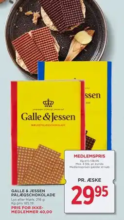 MENY GALLE & JESSEN PÅLÆGSCHOKOLADE tilbud
