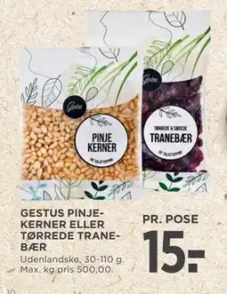 MENY GESTUS PINJEKERNER ELLER TØRREDE TRANEBÆR tilbud