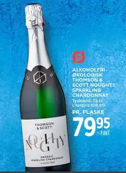 MENY ALKOHOLFRI ØKOLOGISK THOMSON & SCOTT NOUGHTY SPARKLING CHARDONNAY tilbud