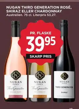 MENY NUGAN THIRD GENERATION ROSÉ, SHIRAZ ELLER CHARDONNAY tilbud