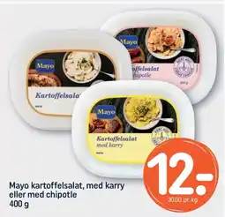 REMA 1000 MAYO kartoffelsalat, med karry eller med chipotle tilbud