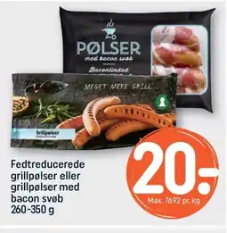 REMA 1000 Fedtreducerede grillpølser eller grillpølser med bacon svøb tilbud
