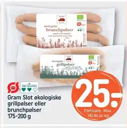 GRAM SLOT økologiske grillpølser eller brunchpølser