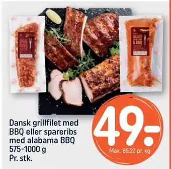 REMA 1000 Dansk grillfilet med bbq eller spareribs med alabama bbq tilbud