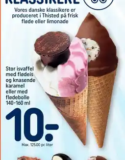 REMA 1000 Stor isvaffel med flødeis og knasende karamel eller med flødebolle tilbud