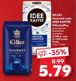 Kaufland EILLES Gourmet oder IDEE KAFFEE Filterkaffee tilbud