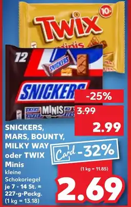 Kaufland SNICKERS, MARS, BOUNTY, MILKY WAY oder TWIX Minis tilbud