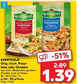 Kaufland KERRYGOLD Orig. irisch. Pizza- käse oder Cheddar tilbud