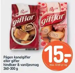 REMA 1000 Pågen kanelgifler eller gifler hindbær & vaniljesmag 260-300 g tilbud