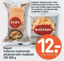 REMA 1000 Napoli italiensk inspirerede pitabrød eller madbrød 270-500 g tilbud