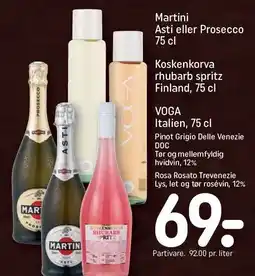 Martini, Asta, Prosecco eller Koskenkorva