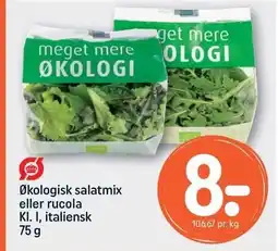 REMA 1000 Økologisk salatmix eller rucoola Kl. i, italiensk 75 g tilbud
