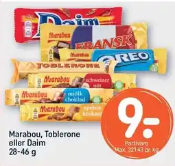 REMA 1000 Marabou, Toblerone eller Daim 28-46 g tilbud