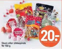 REMA 1000 Skum eller slikkepinde 96-150 g tilbud