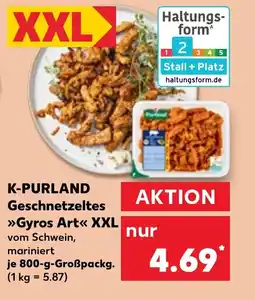 Kaufland K-PURLAND Geschnetzeltes gyros art xxl tilbud