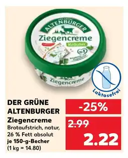 Kaufland DER GRÜNE ALTENBURGER Ziegencreme tilbud