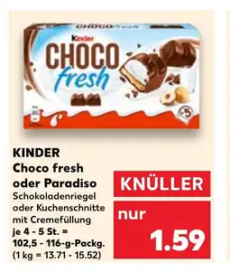 Kaufland KINDER Choco fresh oder paradiso tilbud