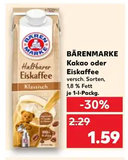 Kaufland BÄRENMARKE Kakao oder eiskaffee tilbud